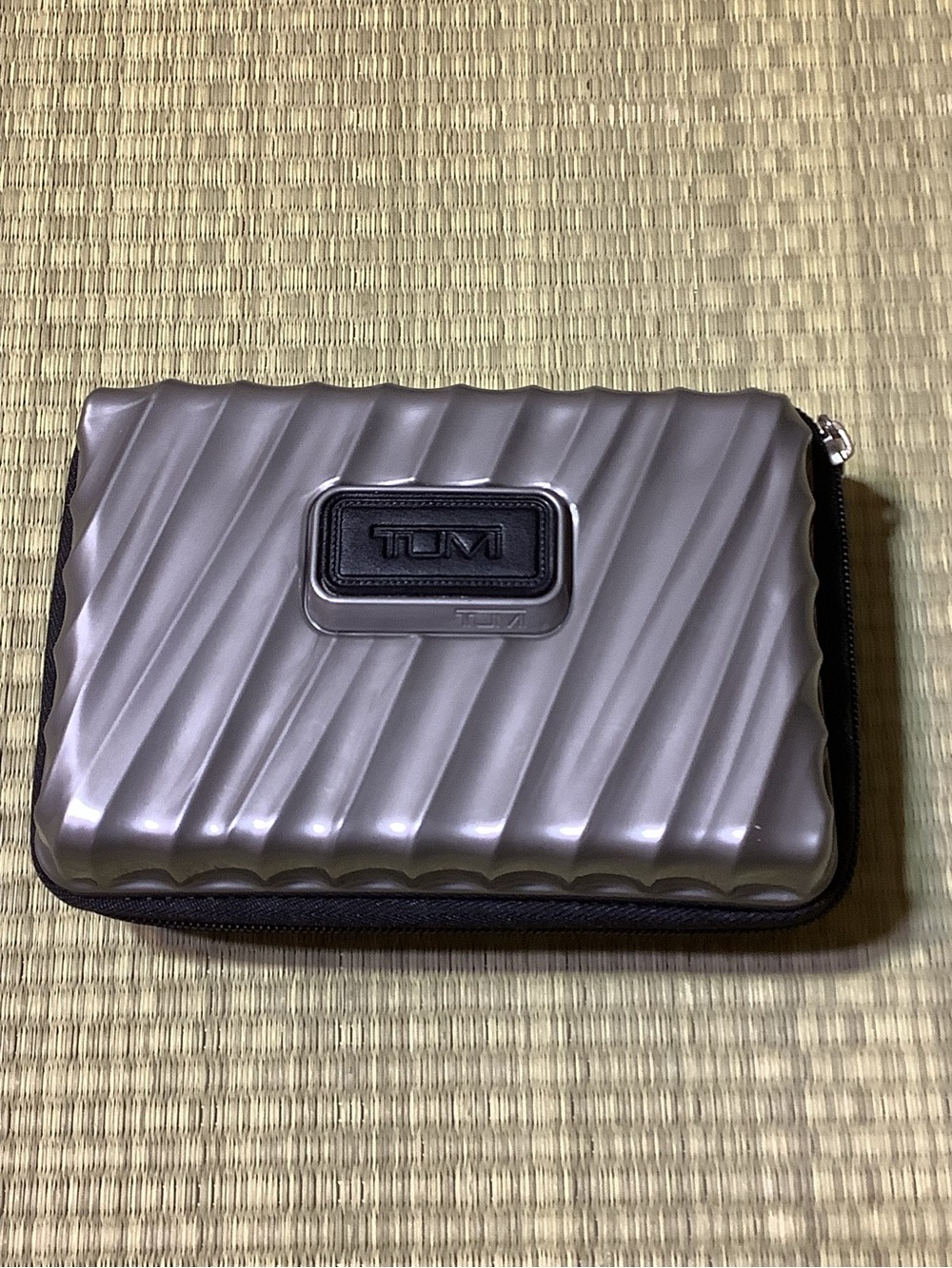 Tumi for Delta Grey Hard Shell Amenity Case Mini Traveling Electronic Case